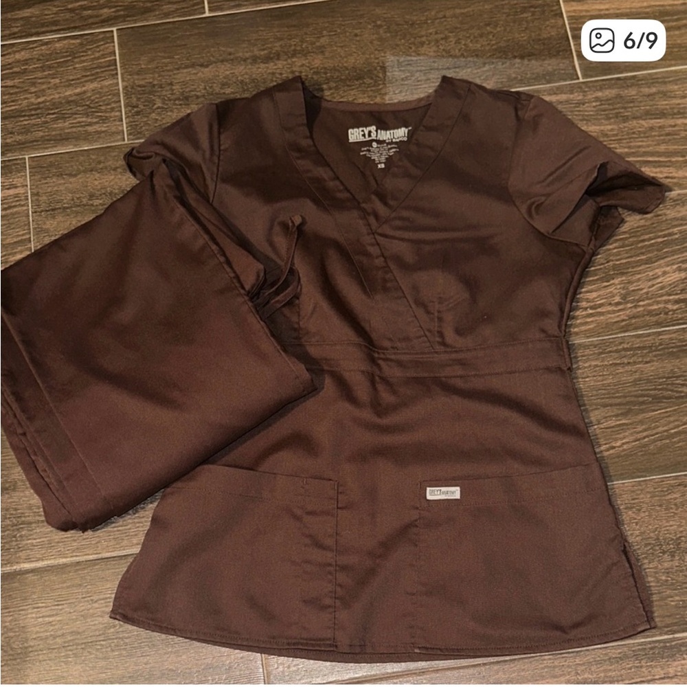 Grey's Anatomy Dark Brown Scrub Set